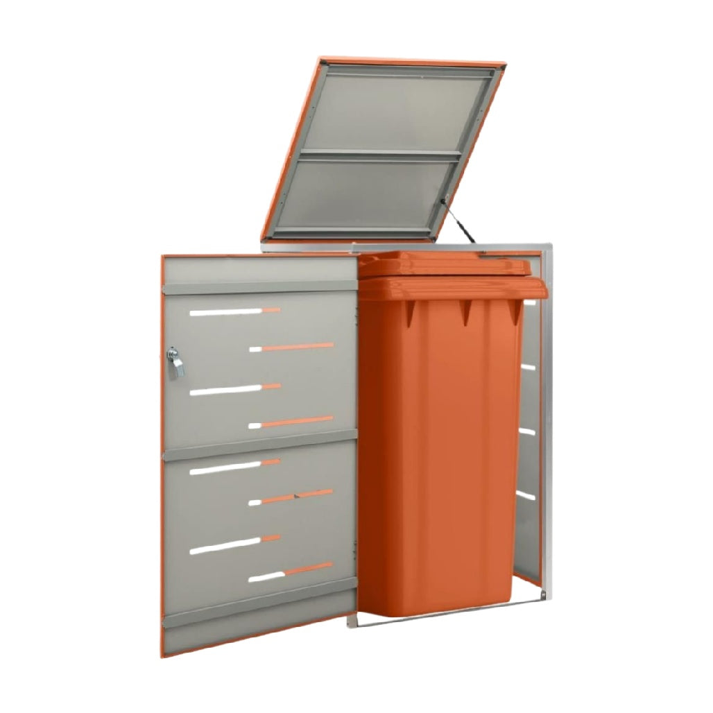 ごみ箱収納用デザインボックス - 屋外スペースやバルコニー用 - スチールとプラスチック製 - 40 x 40 x 100